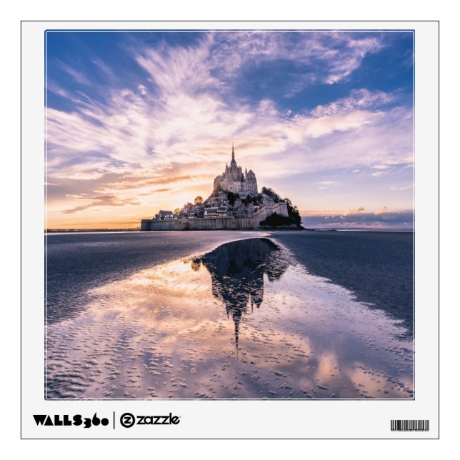 Monuments | Mont Saint-Michel, Normandy France Wall Decal (Front)