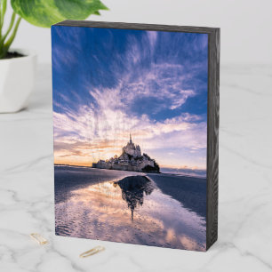 Monuments   Mont Saint-Michel, Normandy France Wooden Box Sign
