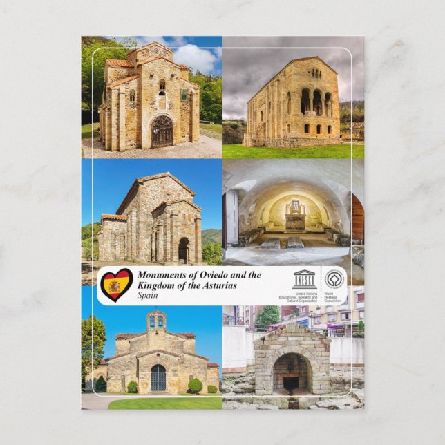 Monuments of Oviedo and the Kingdom of the Asturia Postcard (Front)
