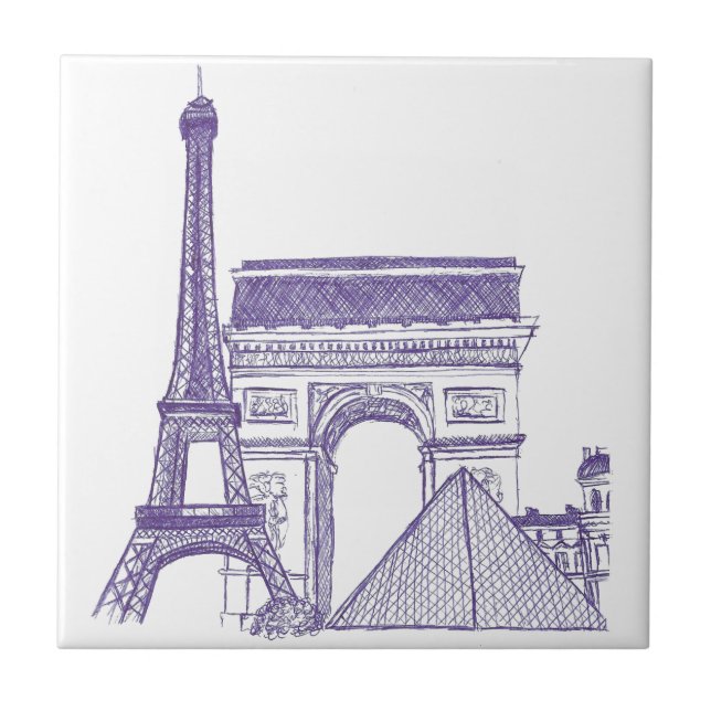 Monuments of Paris Ceramic Tile (Front)