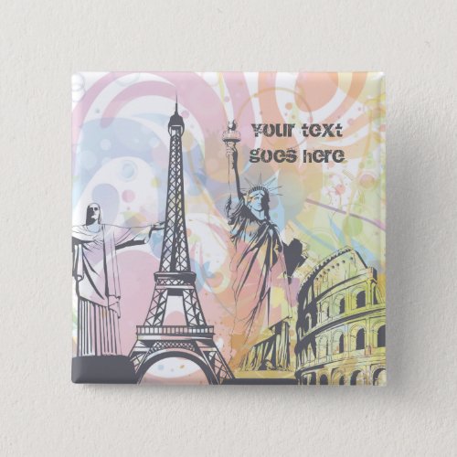 Monuments of the world custom button