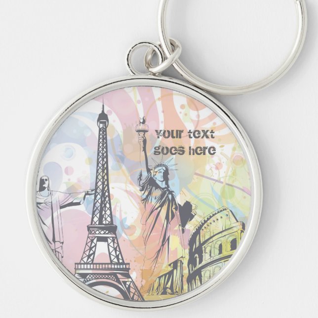 Monuments of the world custom keychain (Front)