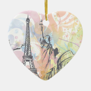 Monuments of the world custom ornament