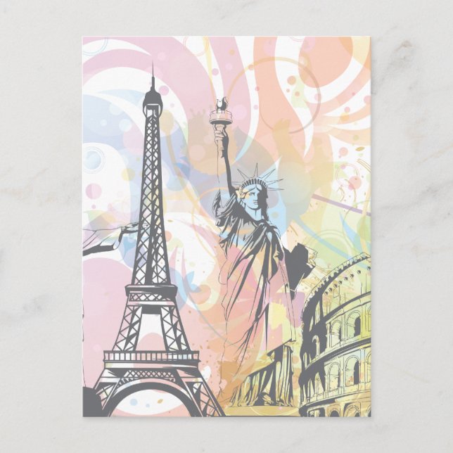 Monuments of the world postcard (Front)