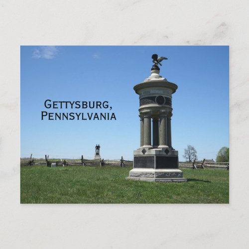 Monuments on the Gettysburg Battlefield Postcard