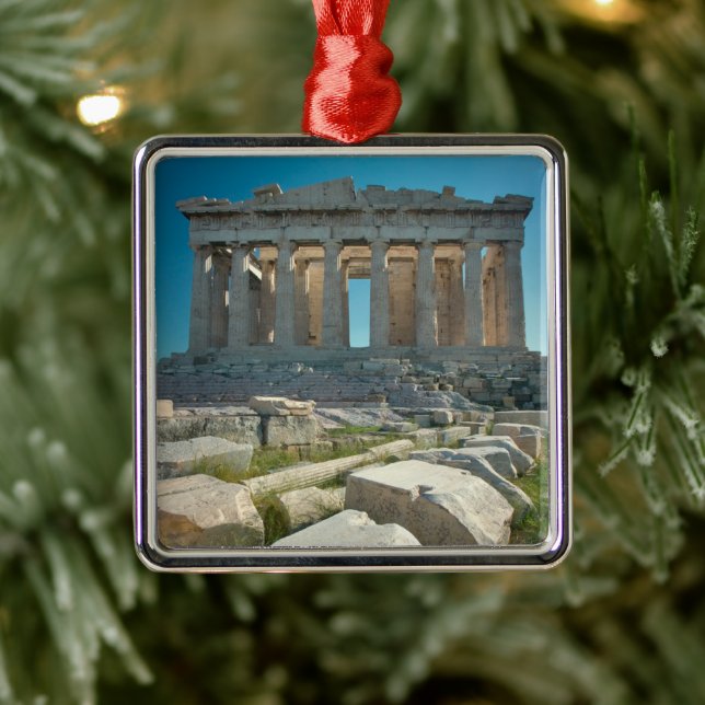 Monuments | Parthenon Athens, Greece Metal Ornament (Tree)