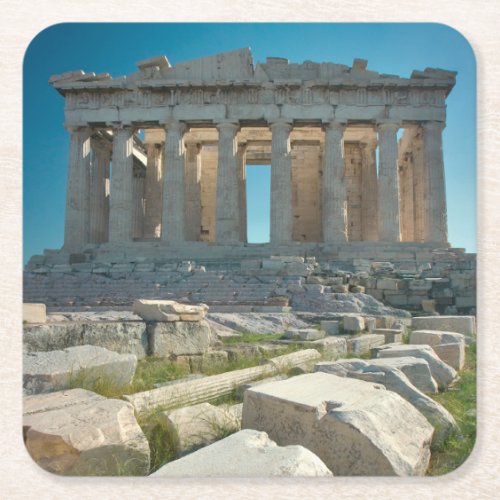 Monuments  Parthenon Athens Greece Square Paper Coaster