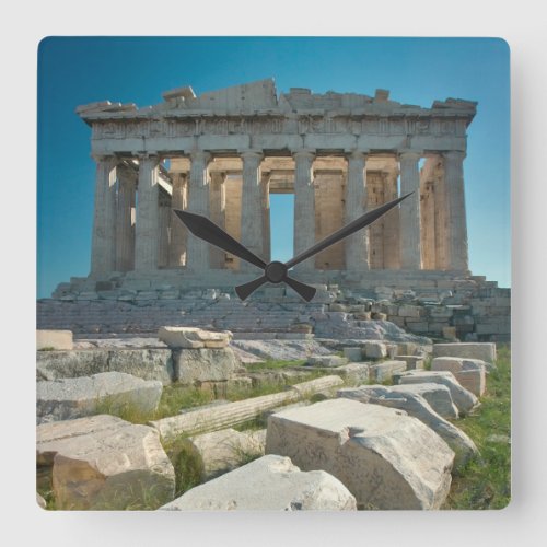 Monuments  Parthenon Athens Greece Square Wall Clock