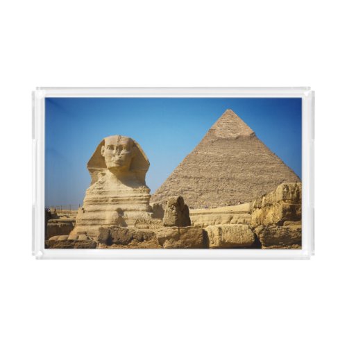 Monuments  Sphinx  Pyramid of Egypt Acrylic Tray
