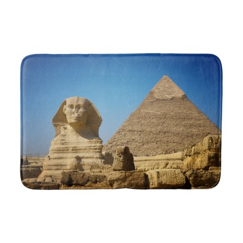 Monuments  Sphinx  Pyramid of Egypt Bath Mat