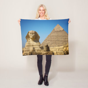 Monuments Sphinx & Pyramid of Egypt Fleece Blanket