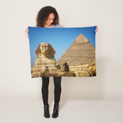 Monuments  Sphinx  Pyramid of Egypt Fleece Blanket