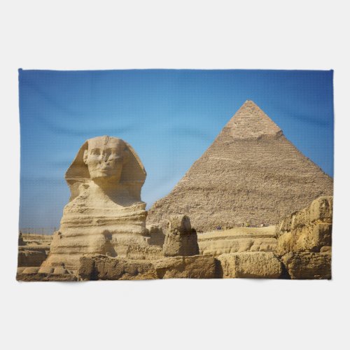 Monuments  Sphinx  Pyramid of Egypt Kitchen Towel