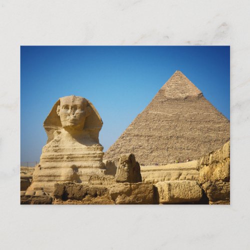 Monuments  Sphinx  Pyramid of Egypt Postcard