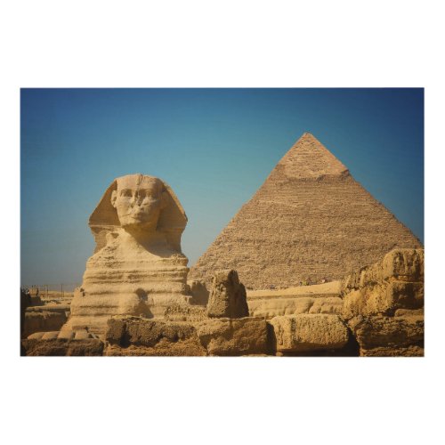 Monuments  Sphinx  Pyramid of Egypt Wood Wall Art