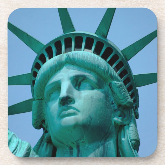 Monuments | Statue of Liberty Face Beverage Coaster (Front)