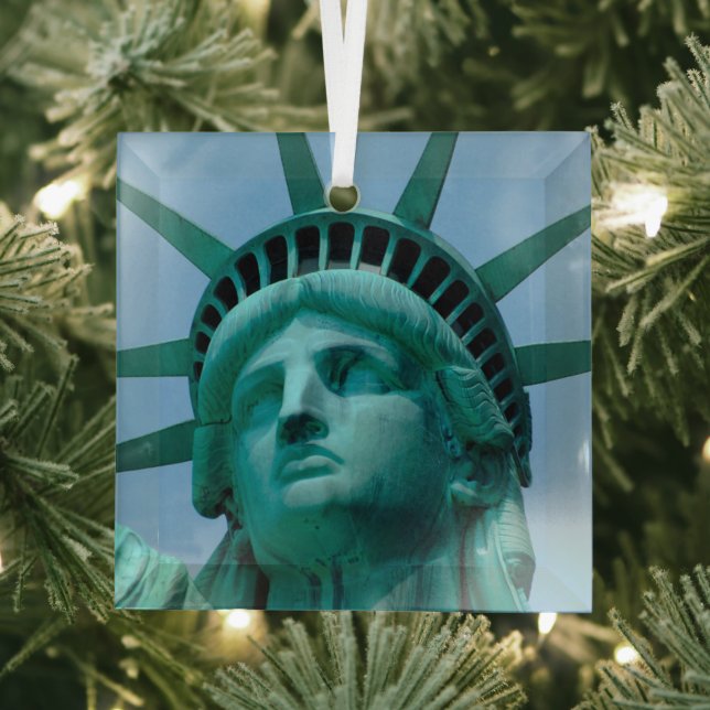 Monuments | Statue of Liberty Face Glass Ornament (Insitu)
