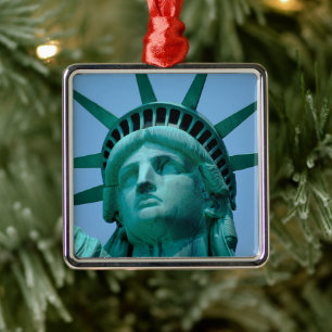 Monuments Statue of Liberty Face Metal Ornament