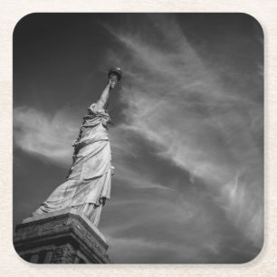 Monuments Statue of Liberty Manhattan NYC Square Paper Coaster