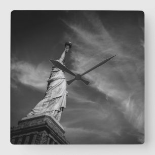 Monuments Statue of Liberty Manhattan NYC Square Wall Clock