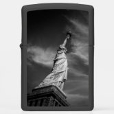 USA Patriotic Statue Of Liberty NYC B&W July 4th Zippo Lighter