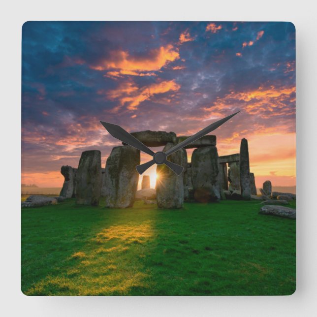 Monuments | Stonhenge, England Square Wall Clock (Front)