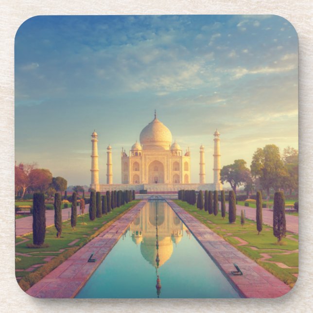 Monuments | Taj Mahal Colors Beverage Coaster (Front)