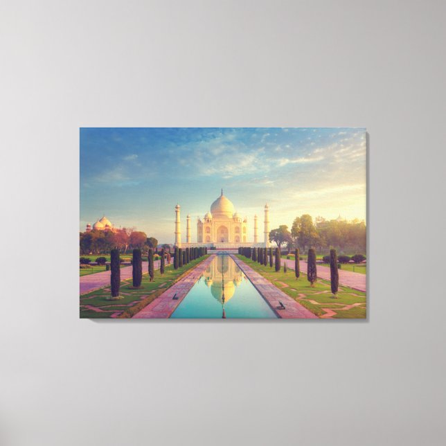 Monuments | Taj Mahal Colors Canvas Print (Front)