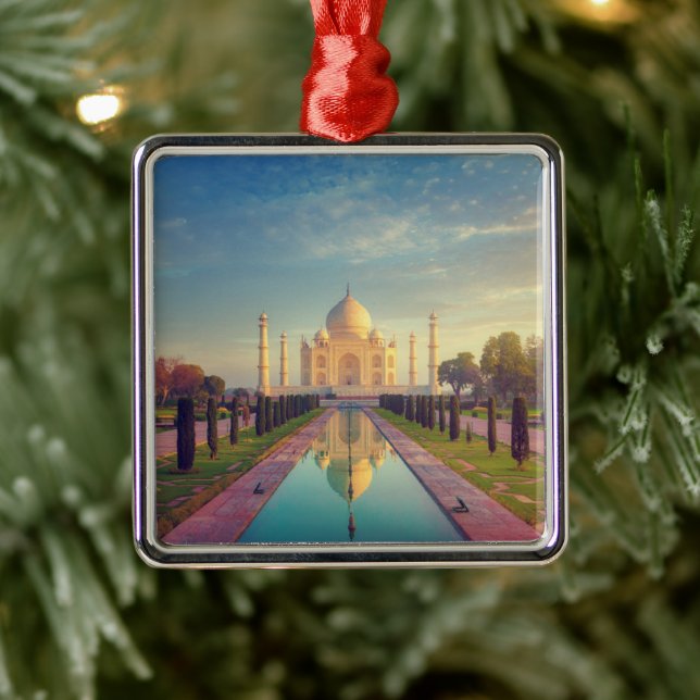 Monuments | Taj Mahal Colors Metal Ornament (Tree)