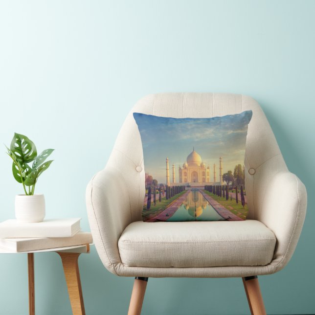 Monuments | Taj Mahal Colors Throw Pillow (Chair)