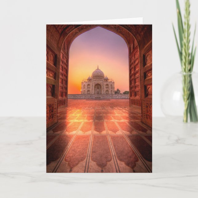 Monuments | Taj Mahal, India at Sunset Card (Front)