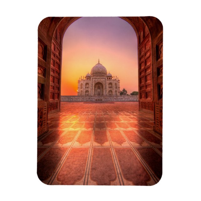 Monuments | Taj Mahal, India at Sunset Magnet (Vertical)