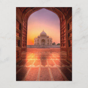 Monuments Taj Mahal, India at Sunset Postcard