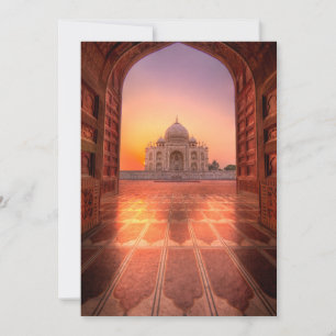 Monuments Taj Mahal, India at Sunset Thank You Card