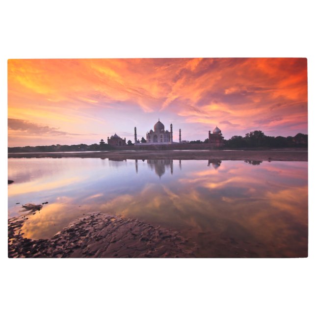 Monuments | Taj Mahal Sunset Metal Print (Front)