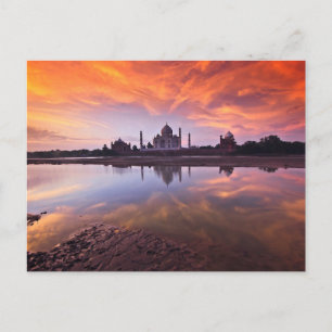 Monuments Taj Mahal Sunset Postcard