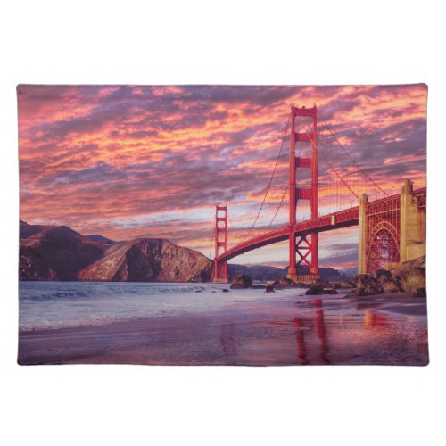 Monuments  The Golden Gate San Francisco CA Cloth Placemat