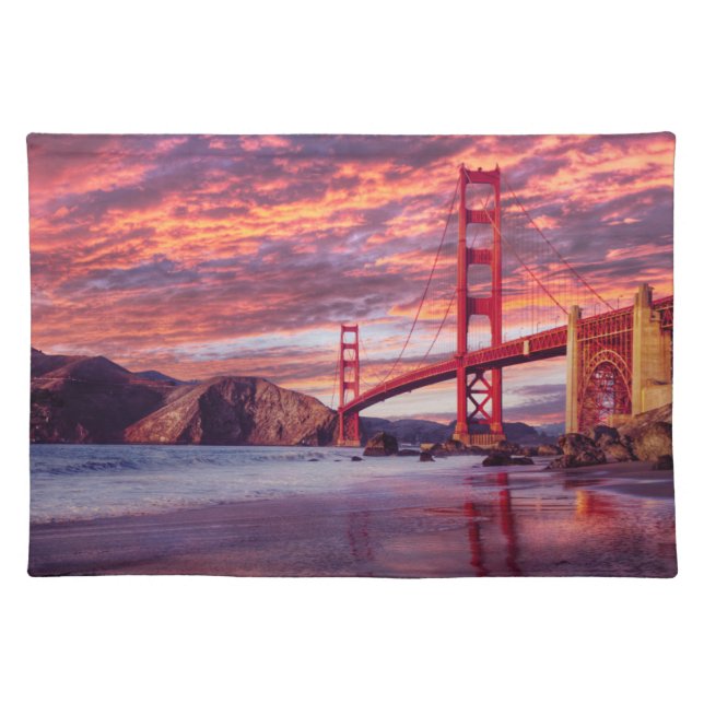 Monuments | The Golden Gate San Francisco, CA Cloth Placemat (Front)
