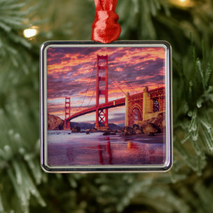 Monuments The Golden Gate San Francisco, CA Metal Ornament