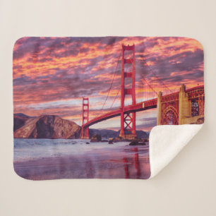 Monuments The Golden Gate San Francisco, CA Sherpa Blanket