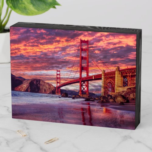 Monuments  The Golden Gate San Francisco CA Wooden Box Sign