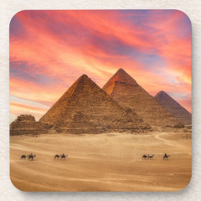 Monuments | The Great Pyramids Beverage Coaster (Front)