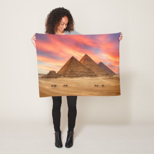 Monuments  The Great Pyramids Fleece Blanket