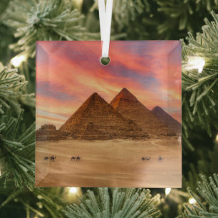 Monuments The Great Pyramids Glass Ornament