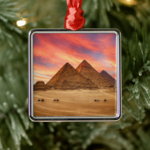 Monuments   The Great Pyramids Metal Ornament