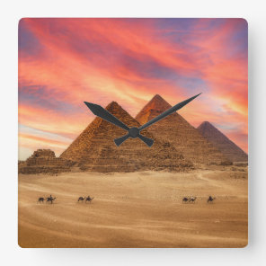 Monuments | The Great Pyramids Square Wall Clock