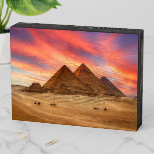 Monuments   The Great Pyramids Wooden Box Sign