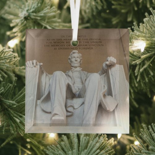 Monuments  The Lincoln Memorial Glass Ornament