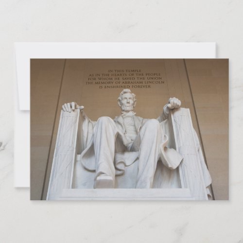Monuments  The Lincoln Memorial Thank You Card