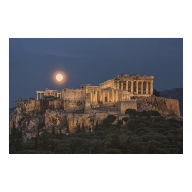 Monuments | The Parthenon Athens, Greece Wood Wall Art (Front)